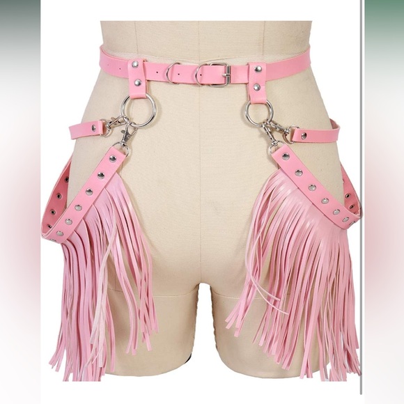 Pink fringe belt harness - Picture 5 of 6